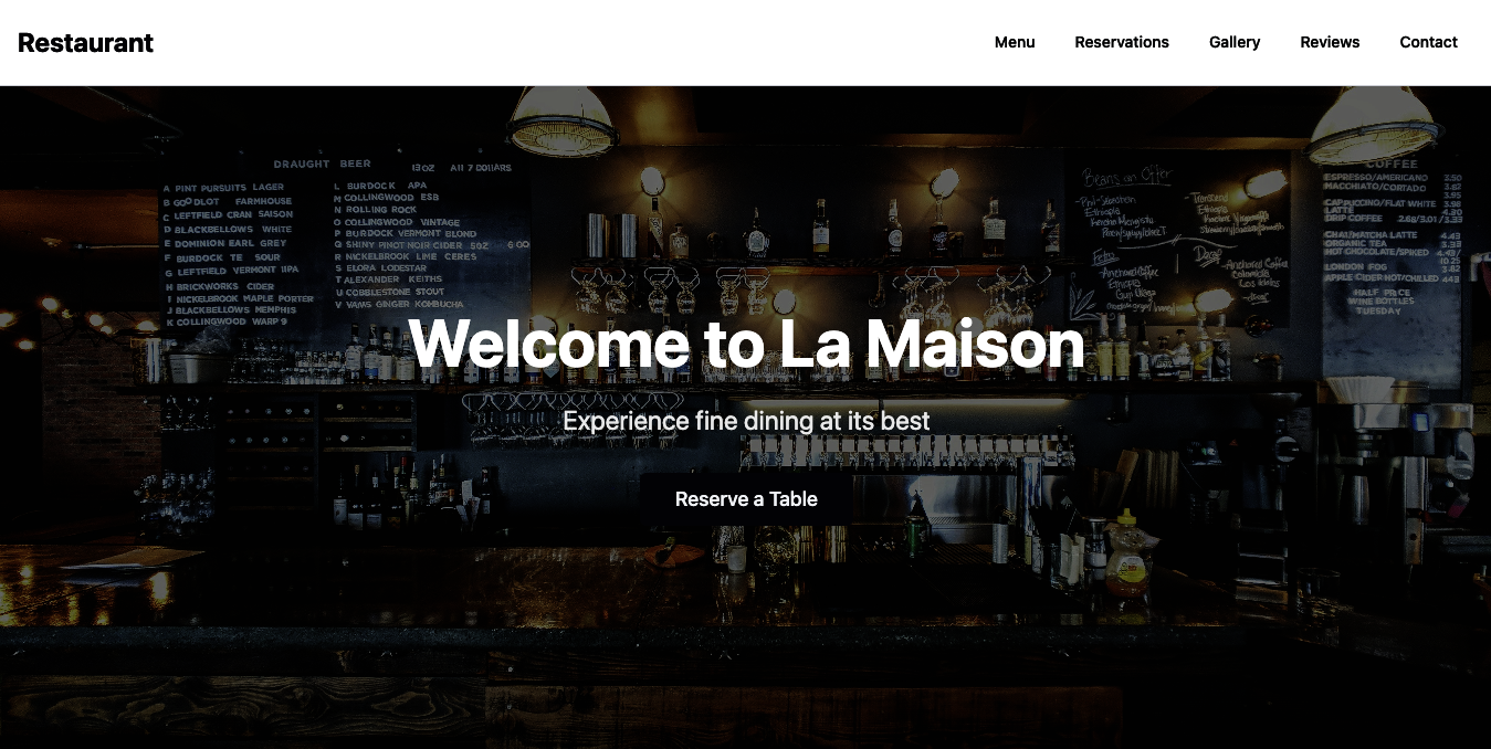 Restaurant Template Alternative